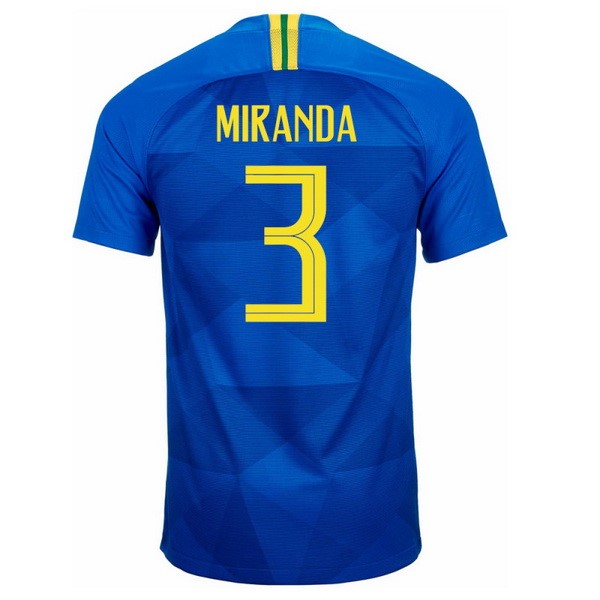 Camiseta Brasil 2ª MIránda 2018 Azul